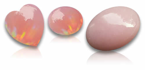 Pierres précieuses d'opale rose naturelles