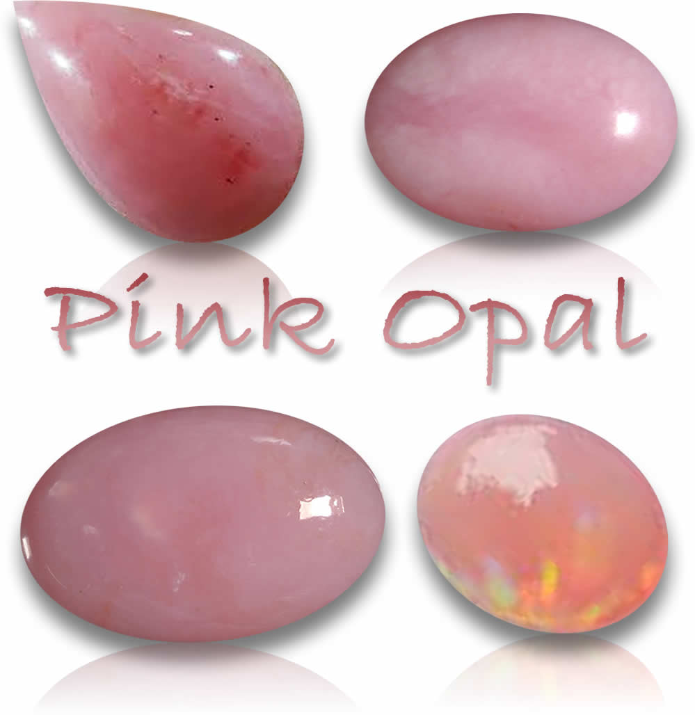 Pierres précieuses d'opale rose naturelle
