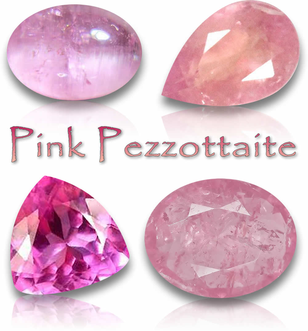 Pierres précieuses naturelles de Pezzottaite rose