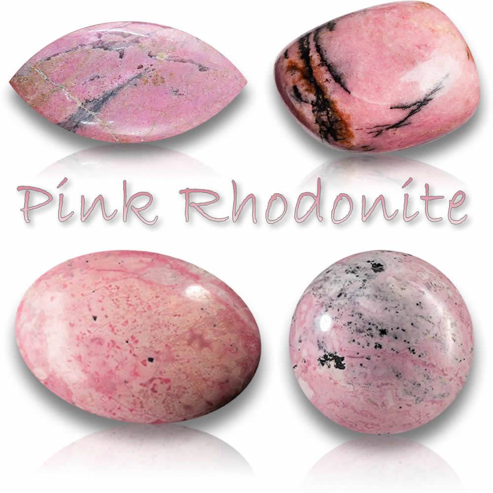 Pierres précieuses naturelles de rhodonite rose