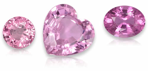 Pierres précieuses de saphir rose naturel
