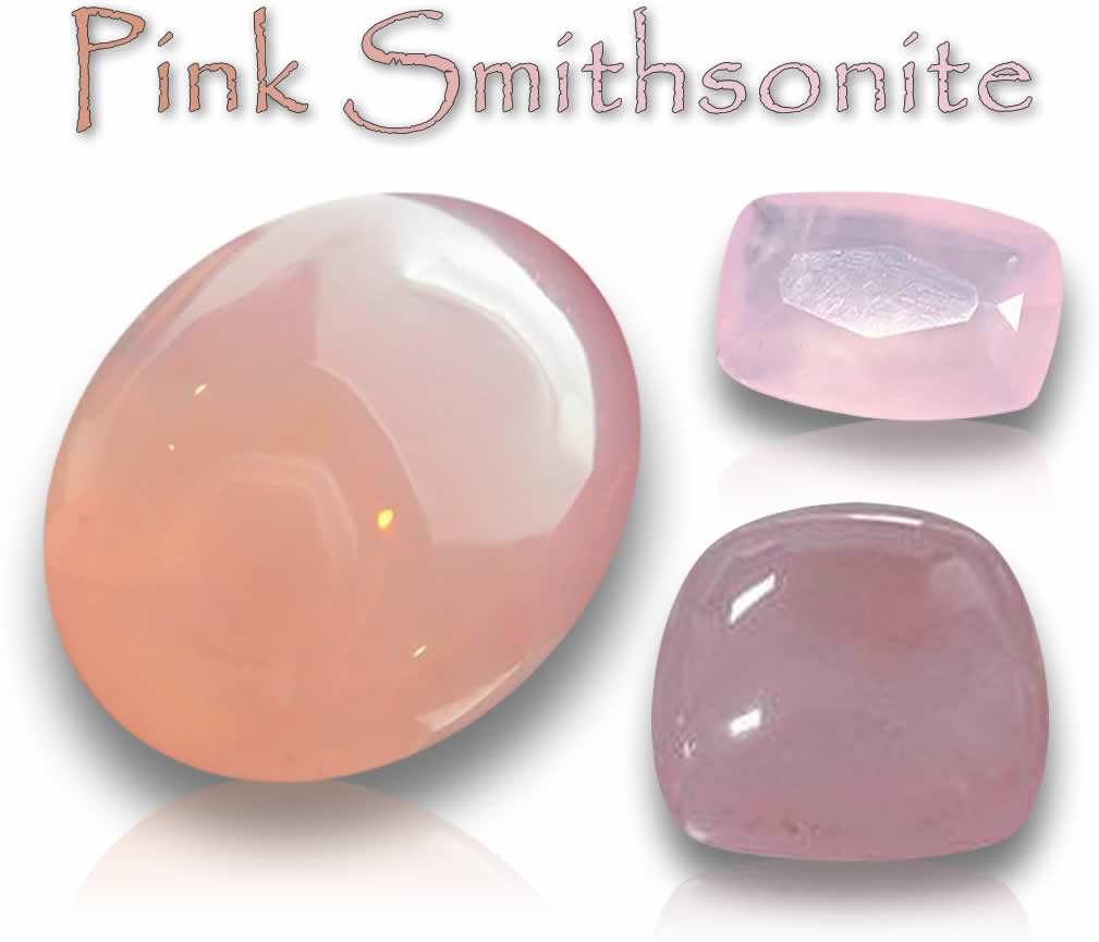 Pierres précieuses naturelles de Smithsonite rose