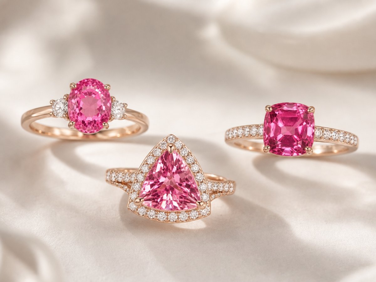 Les spinelles roses sont présentées en joaillerie