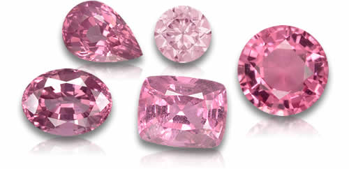 Pierres précieuses naturelles de spinelle rose