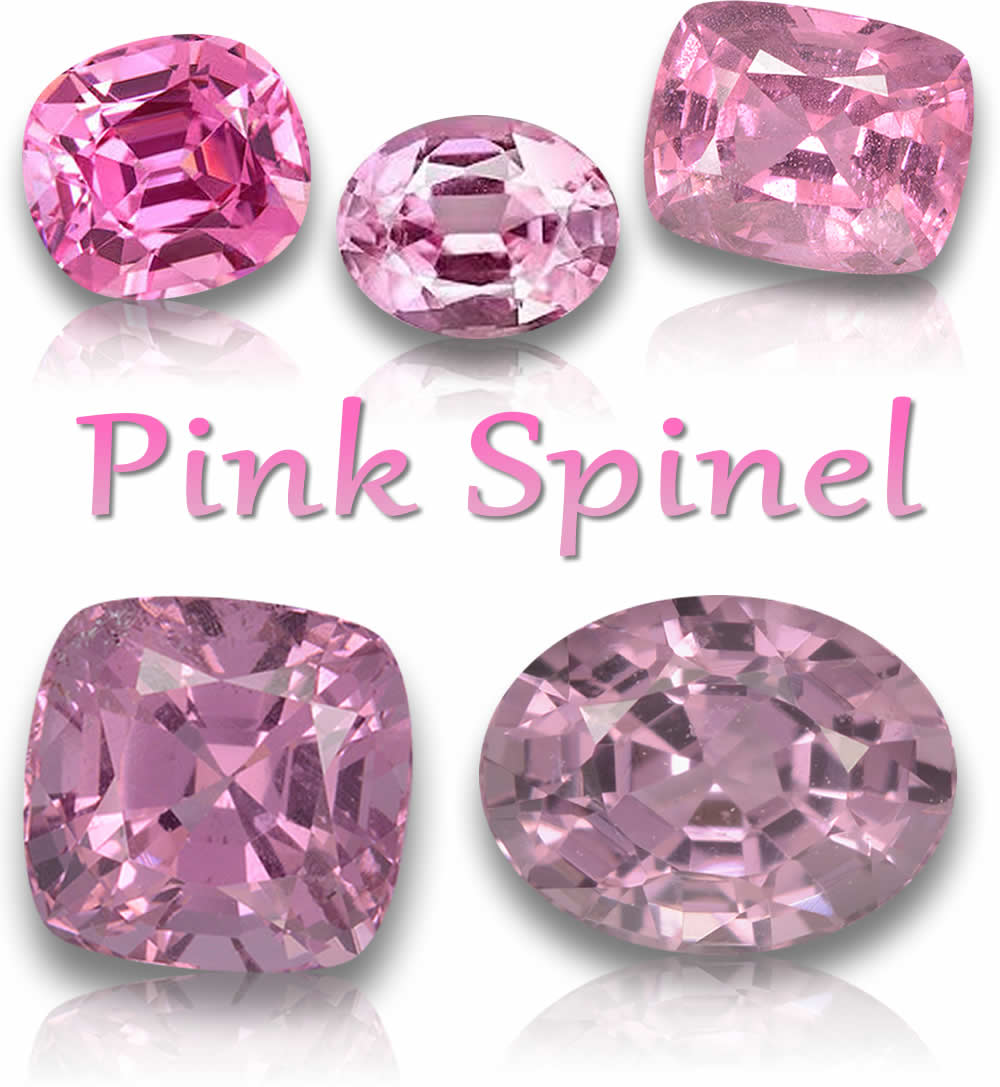 Pierres précieuses naturelles de spinelle rose
