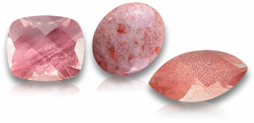 Pierres précieuses naturelles de pierre de soleil rose