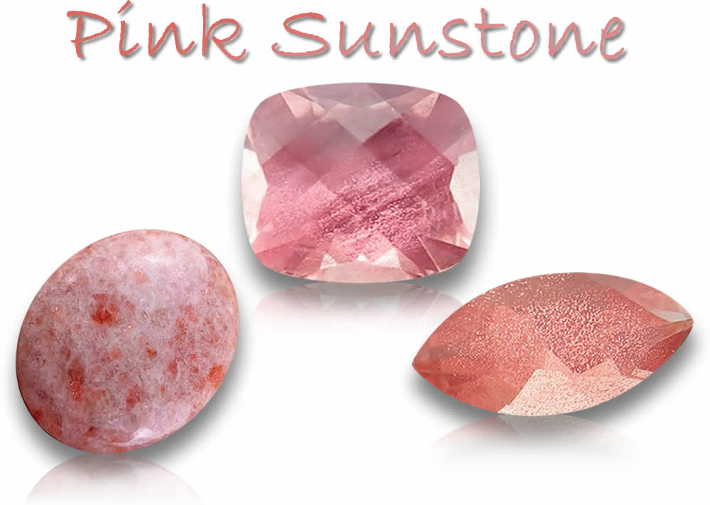 Pierres précieuses naturelles de pierre de soleil rose
