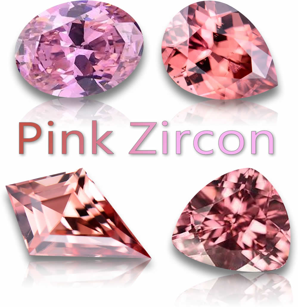 Pierres précieuses de zircon rose naturel
