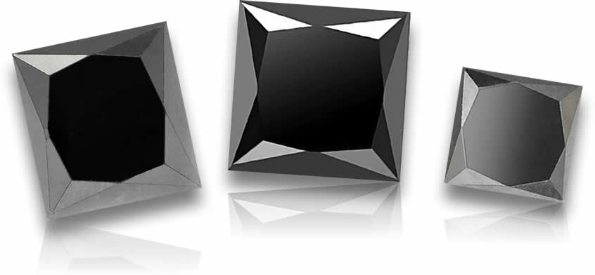 Diamants noirs taille princesse à vendre