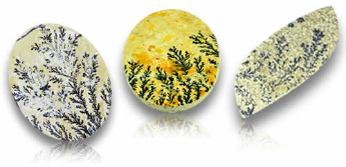 Pierres précieuses de dendrite de psilomélane