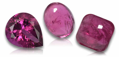 Pierres précieuses rubellites