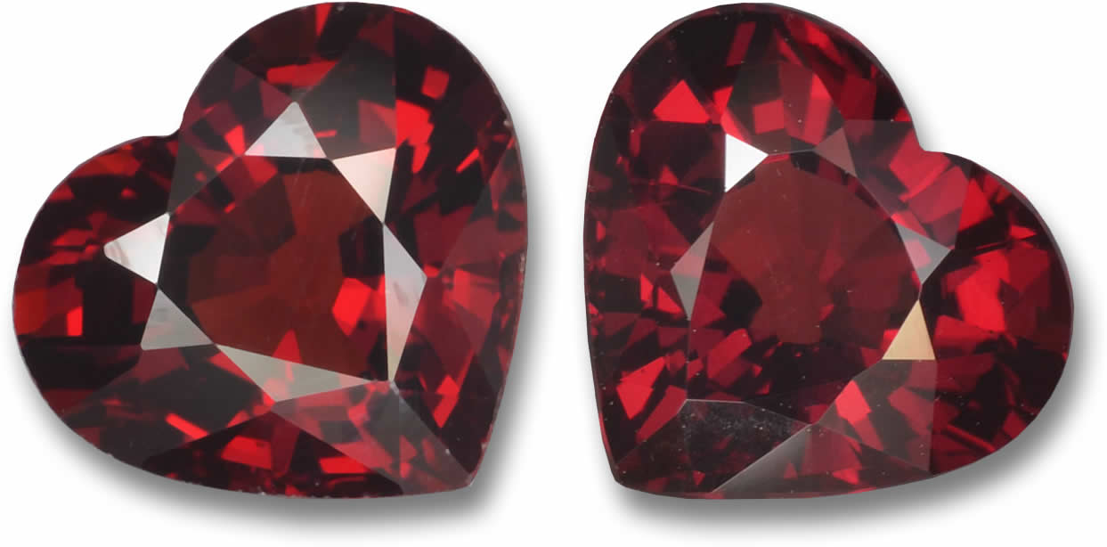Coeurs de pyrope rouge