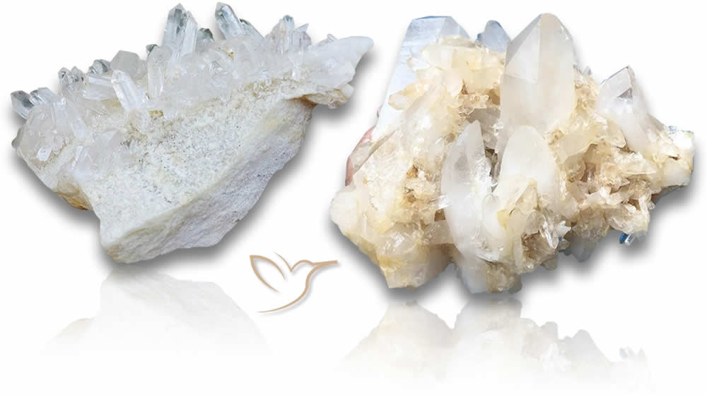 Pierres brutes de quartz blanc
