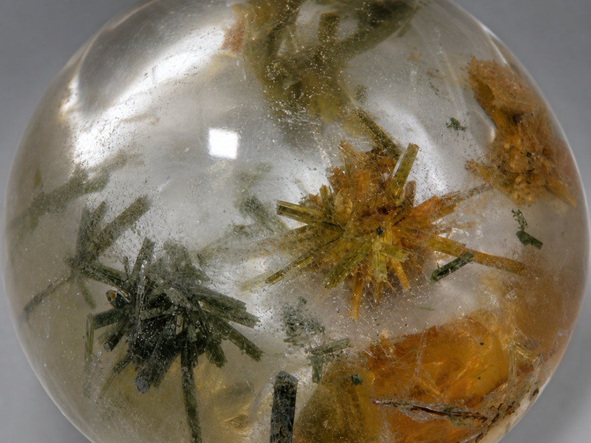 Gros plan sur du quartz naturel avec des pierres précieuses d'hedenbergite