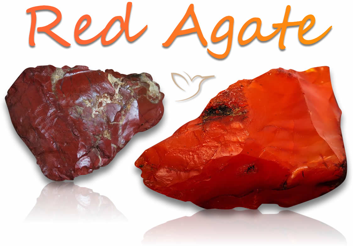 Pierres d'agate rouge brutes