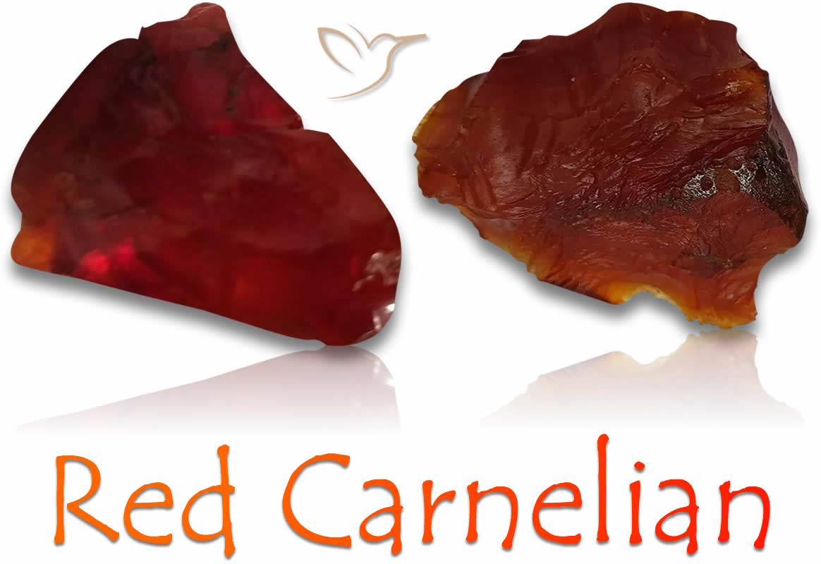 Pierres brutes de cornaline rouge