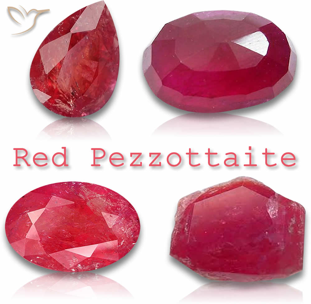 Pierres précieuses de pezzottaite rouge
