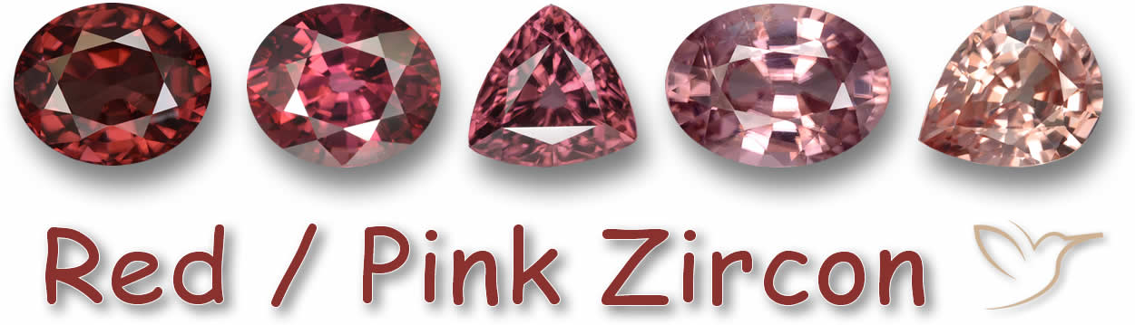 Pierres précieuses en zircon rouge/rose