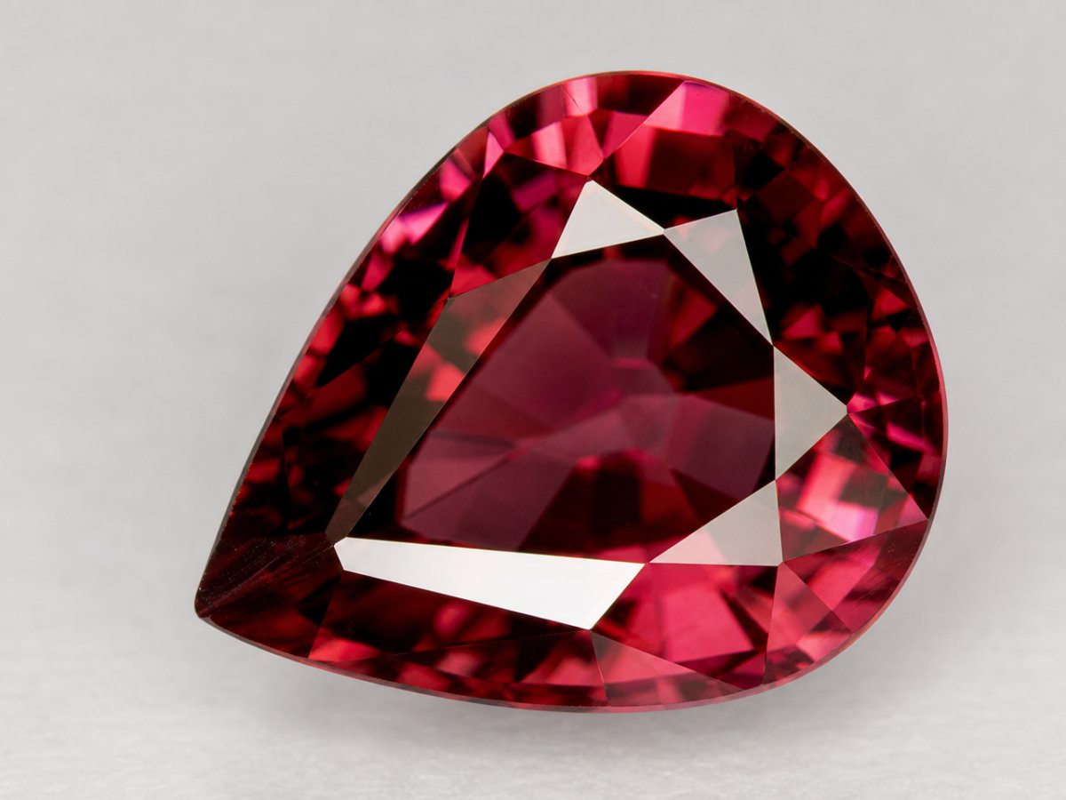 Gros plan sur des pierres précieuses de zircon rouge naturel