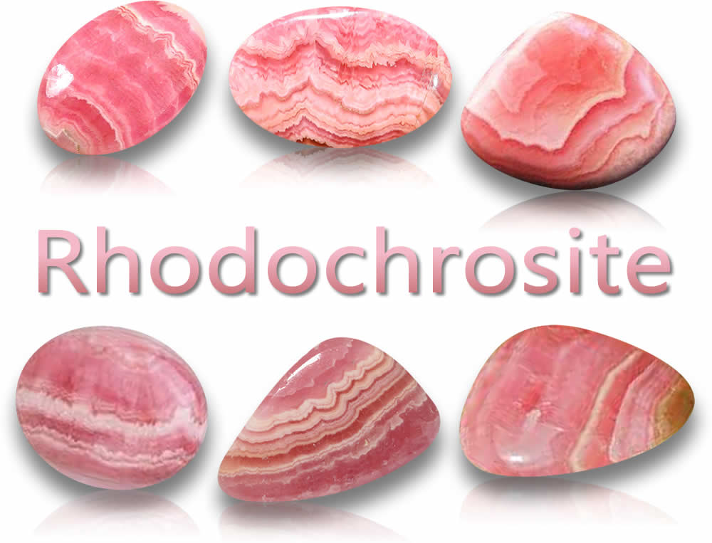 Pierres précieuses naturelles de rhodochrosite