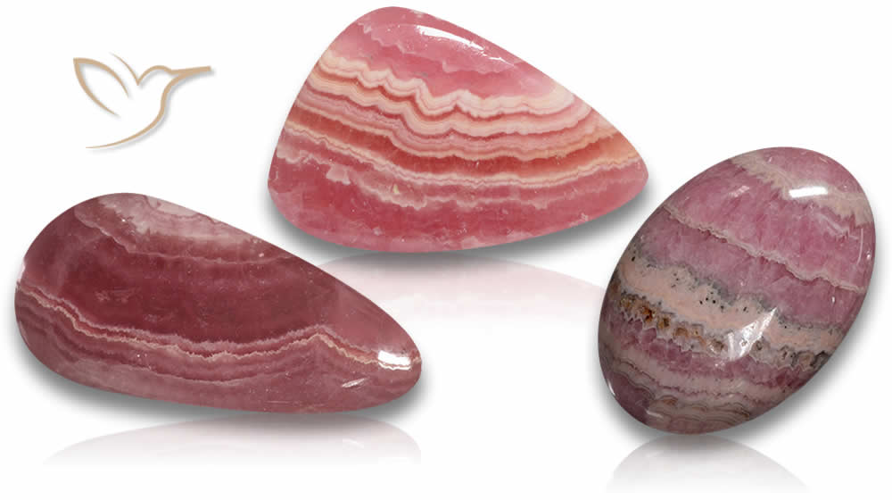 Pierres précieuses naturelles de rhodochrosite