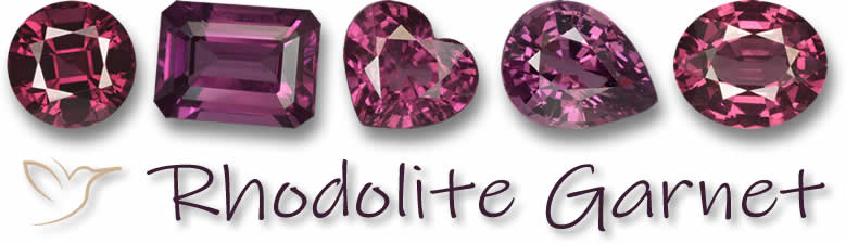 Pierres précieuses en grenat rhodolite