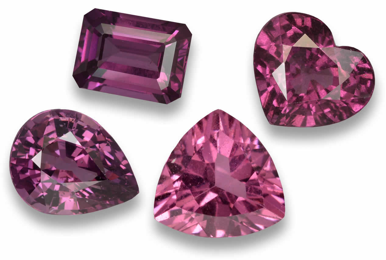 Pierres précieuses en grenat rhodolite