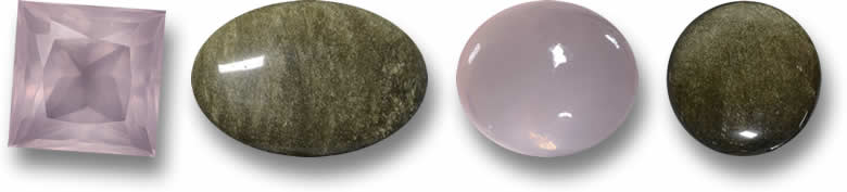 Quartz rose et obsidienne