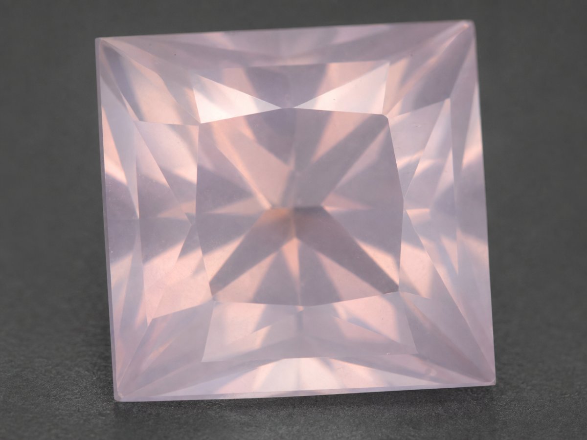 Gros plan sur des pierres précieuses de quartz rose naturel