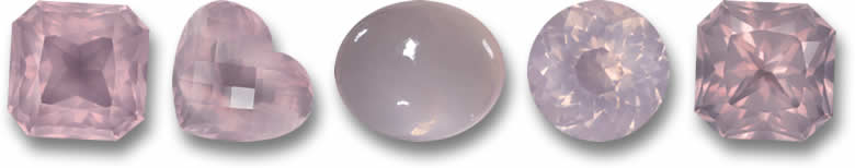 Pierres précieuses en quartz rose