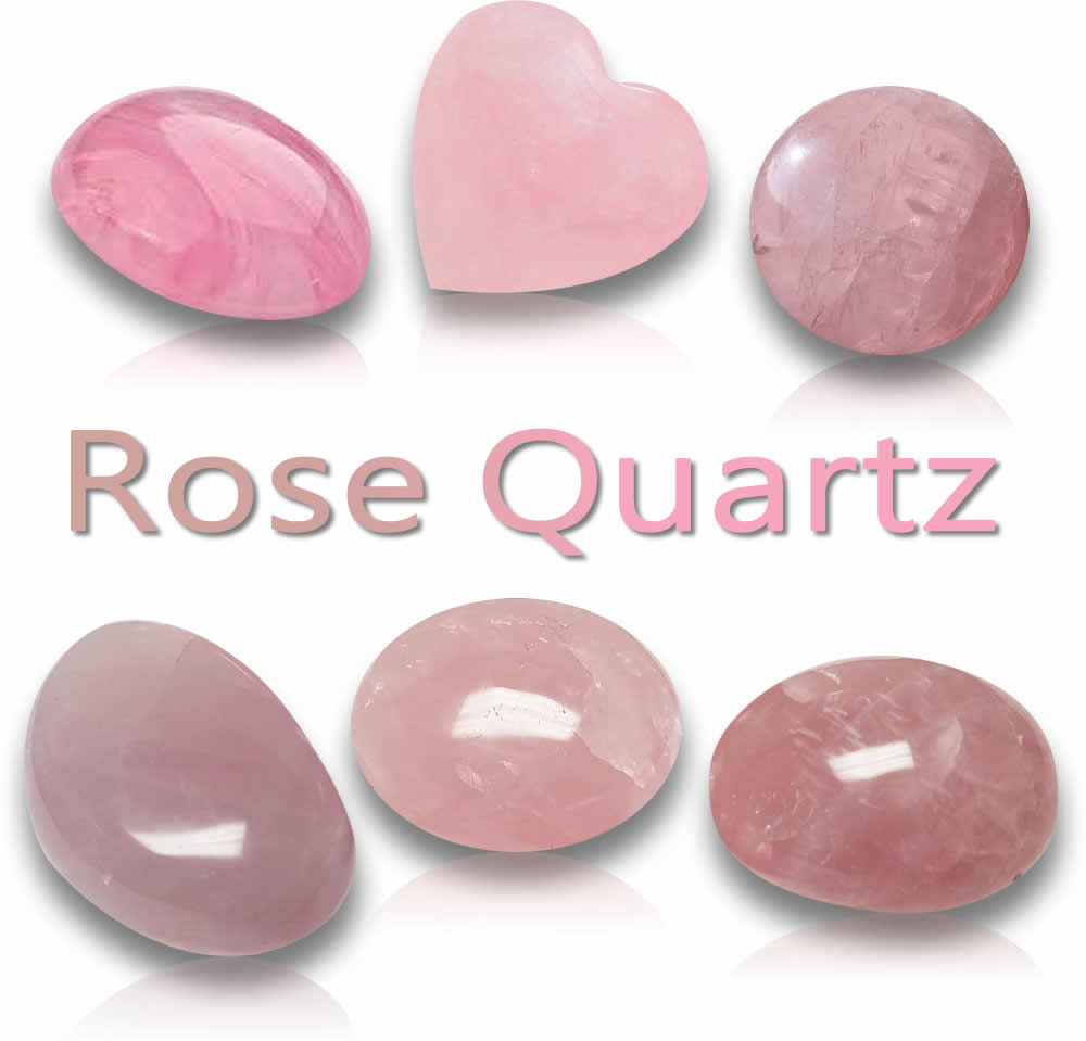 Pierres précieuses naturelles de quartz rose