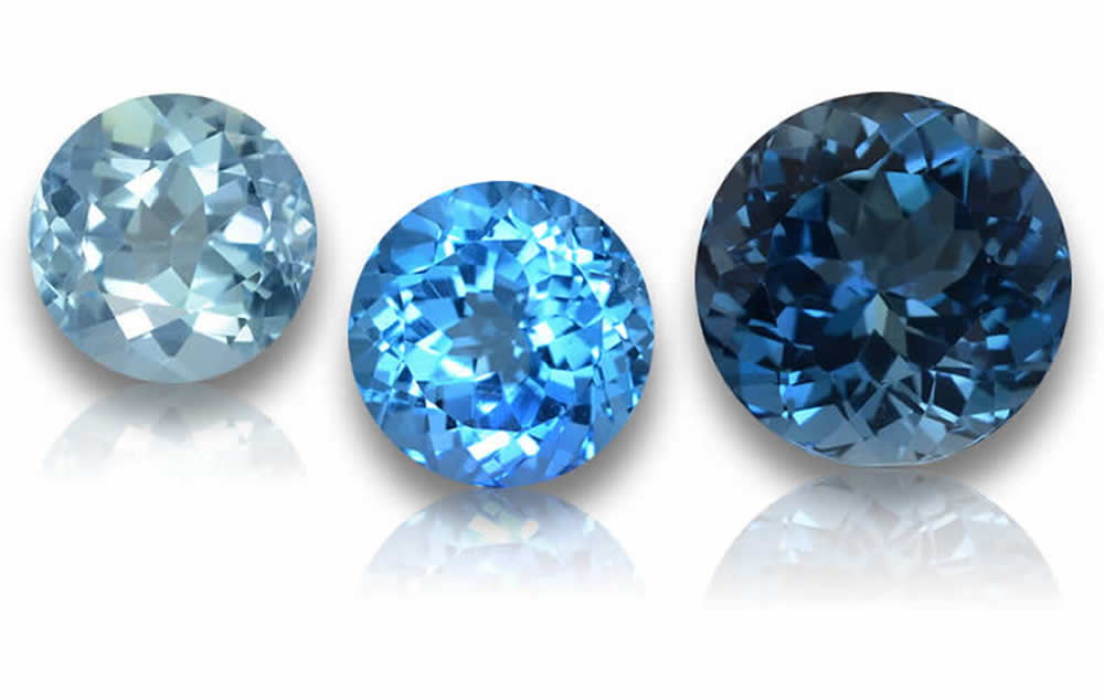 Topaze bleue ronde – Pierres précieuses de qualité certifiée par GemSelect
