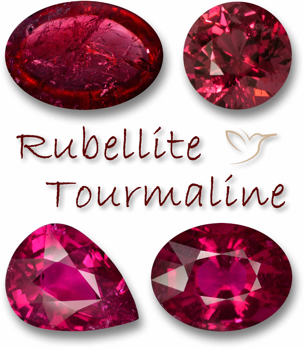 Pierres précieuses de tourmaline rubellite
