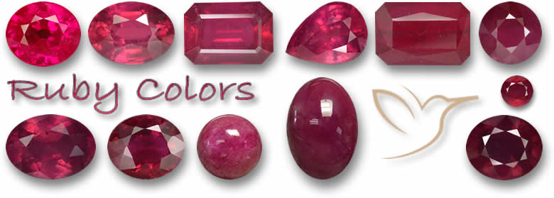 Couleurs des pierres précieuses rubis