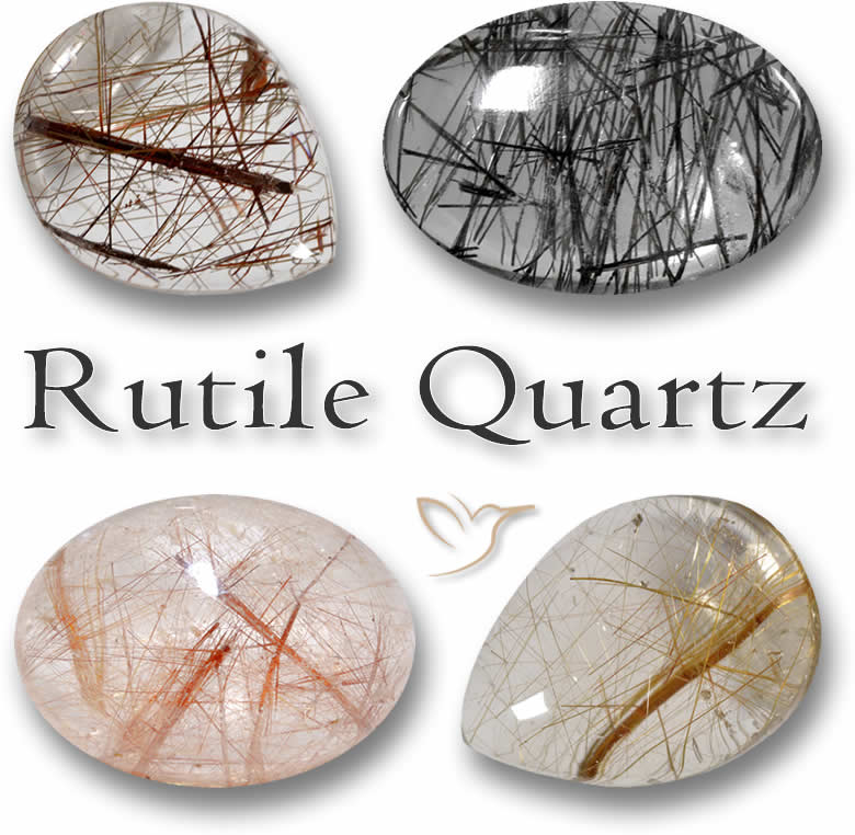Pierres précieuses de quartz rutile