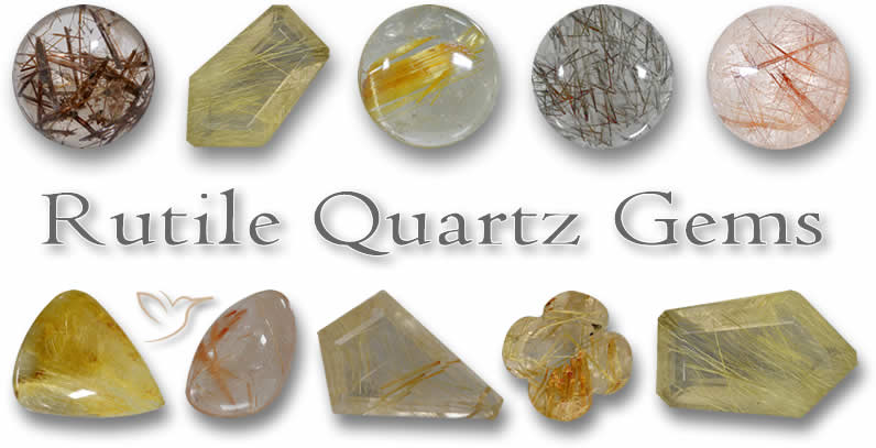 Pierres précieuses de quartz rutile naturel
