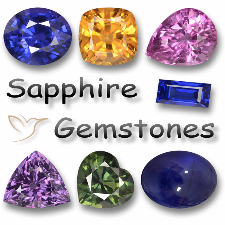 Pierres précieuses de saphir naturel
