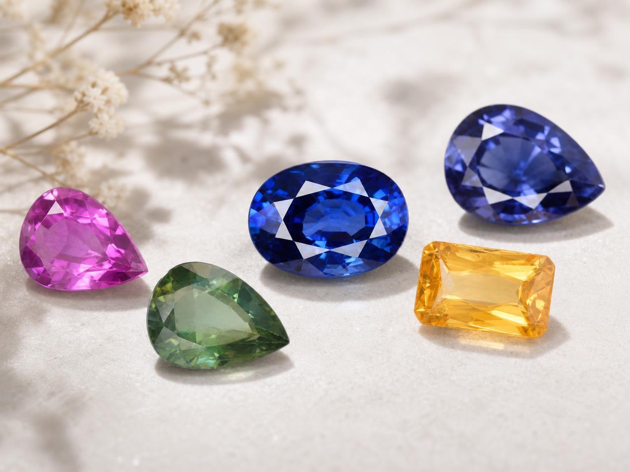 Saphirs en vrac pour bijoux de naissance de septembre