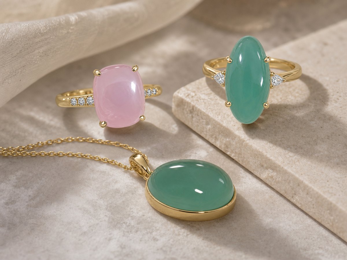 Les pierres précieuses de smithsonite sont présentées en joaillerie