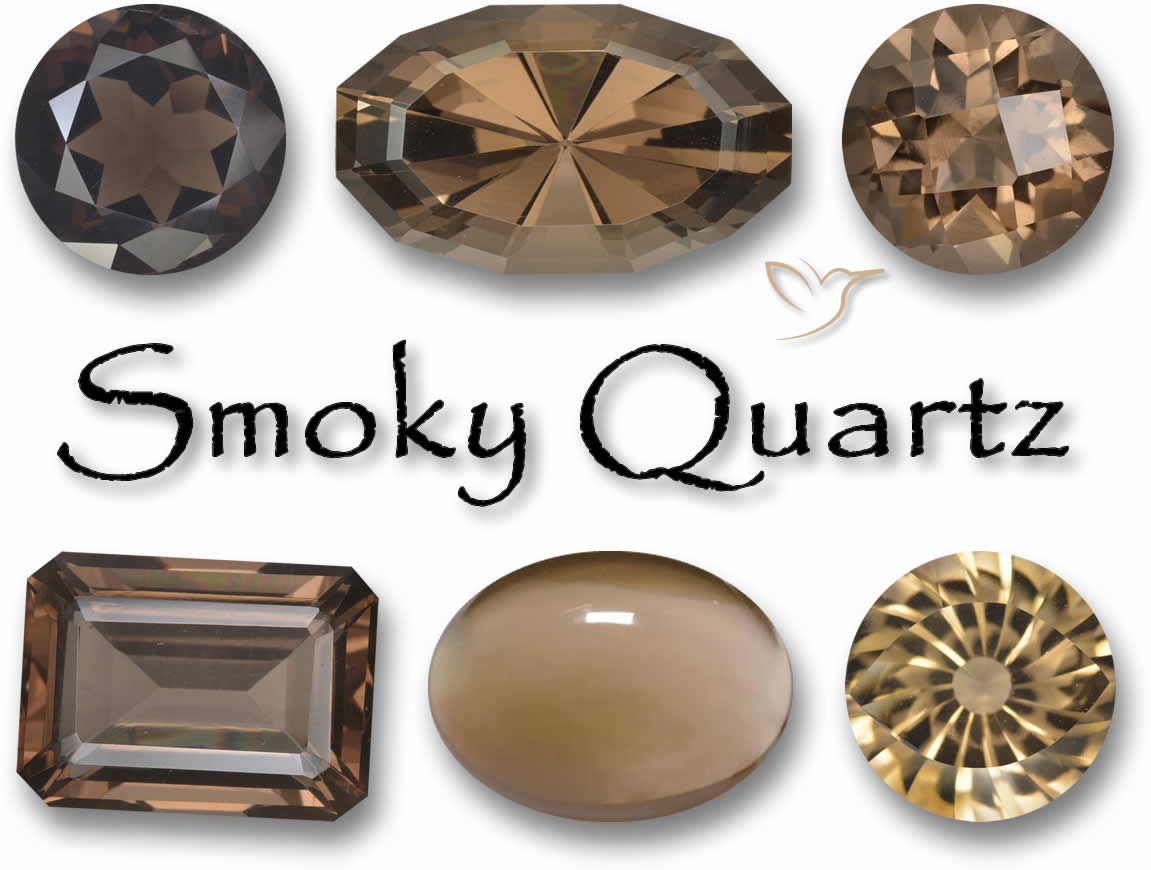 Pierres précieuses de quartz fumé