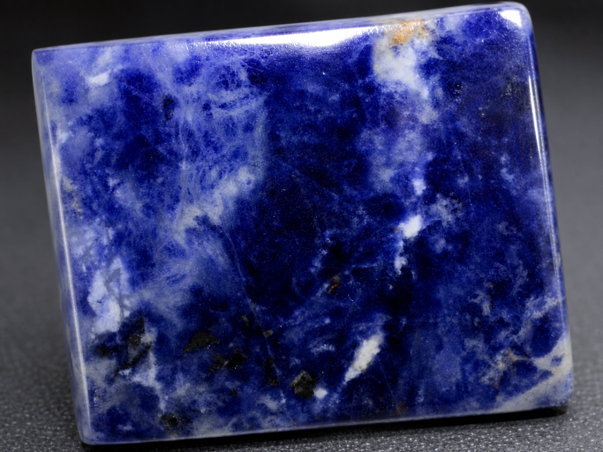Gros plan sur des pierres précieuses de sodalite naturelle
