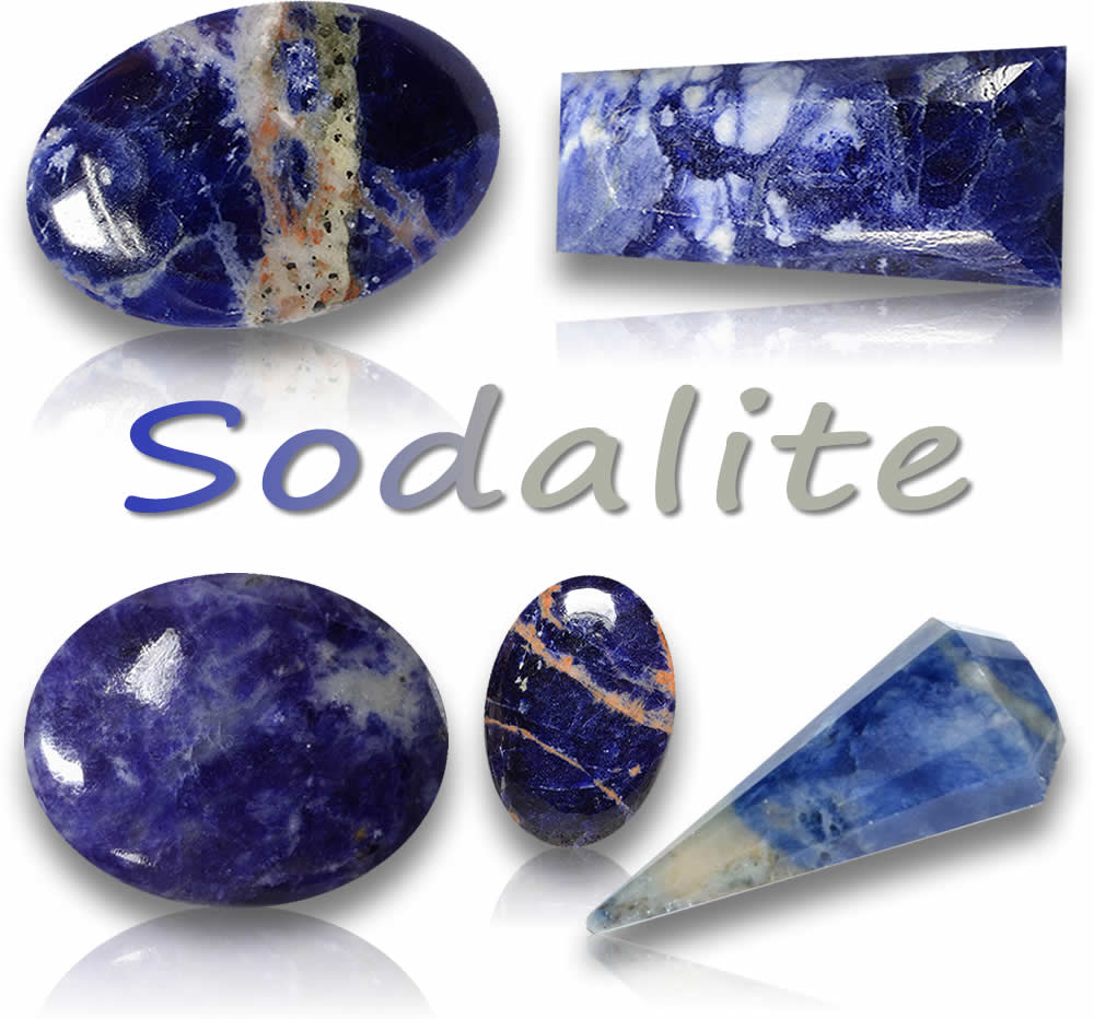 Pierres précieuses naturelles de sodalite