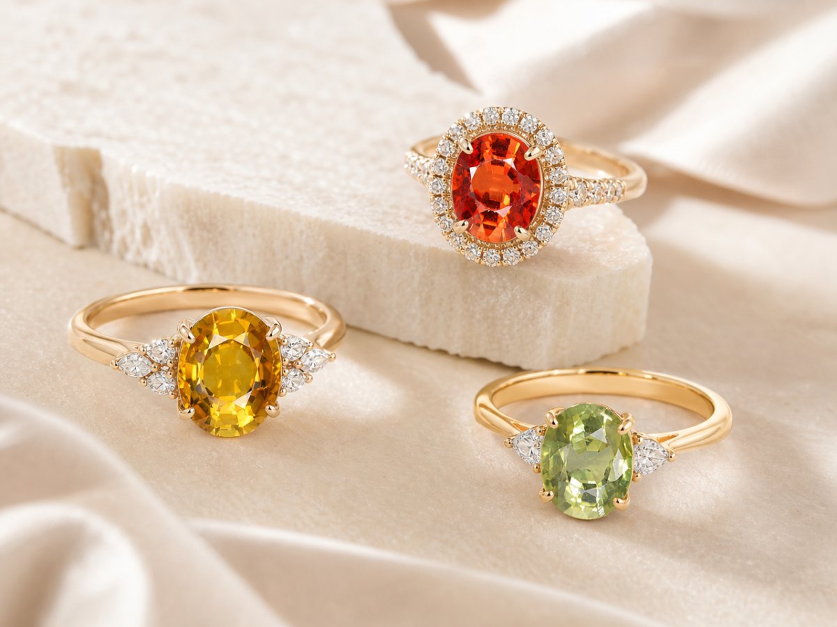 Les saphirs Songea sont présentés dans des bijoux.