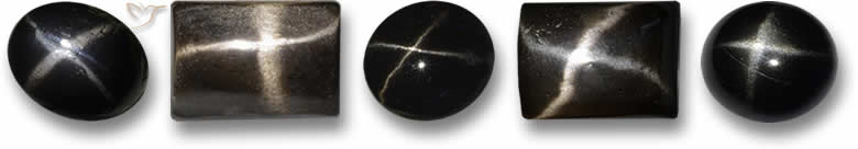 Pierres précieuses de diopside étoilé