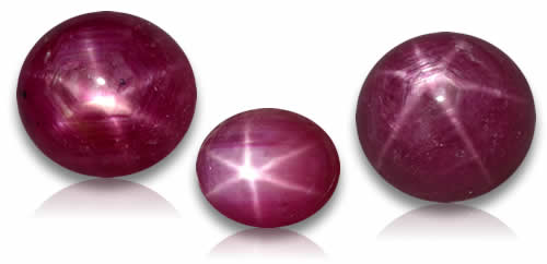 Pierres précieuses de rubis étoilé