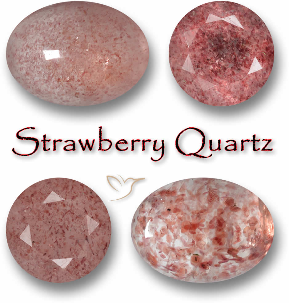 Pierres précieuses de quartz à la fraise