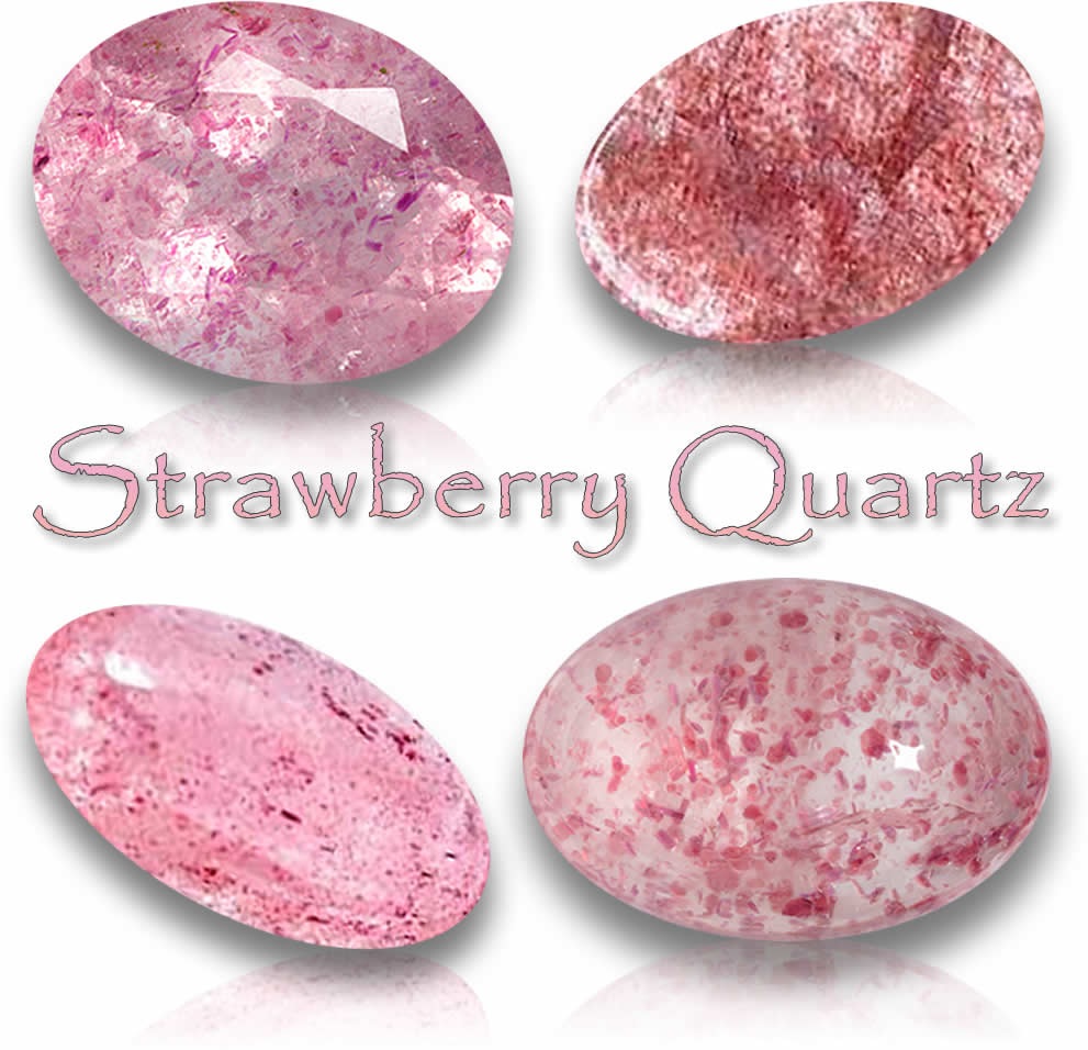 Pierres précieuses naturelles de quartz fraise