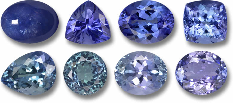 Gamme de couleurs de tanzanite