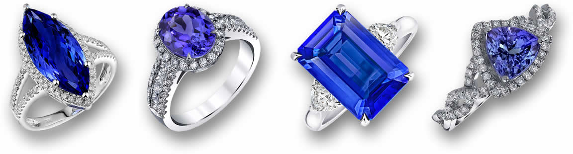Exemples de bijoux en tanzanite