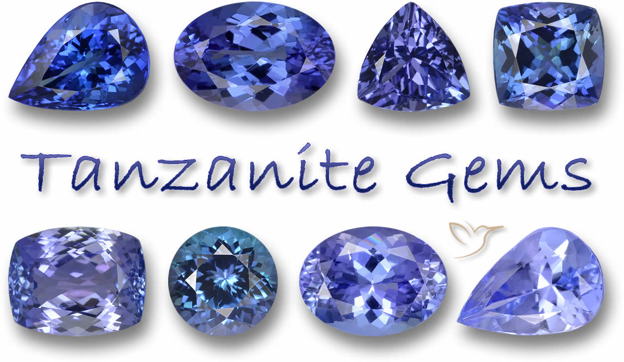 Pierres précieuses naturelles de tanzanite